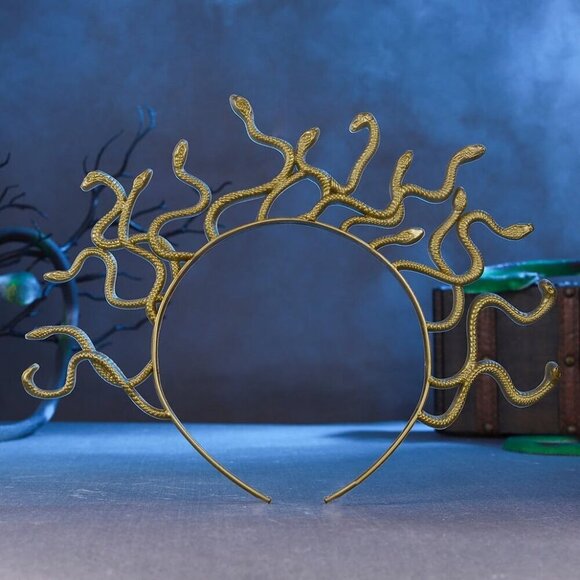 Medusa Snake Headpiece Gold Snake Headband Halloween Festival Hair Accessory main image 4